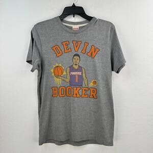 Phoenix Suns T Shirt Mens S Gray Orange Devin Booker Basketball Homage